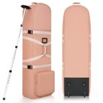 DAREKUKU Golf Travel Bag with Adjustable Support Rod, 900D Heavy Duty Oxford Fabric Wear Resistant, External & Internal Stabilizing Straps, Upgraded Rubber Wheels Perfect for Airlines,(Black)