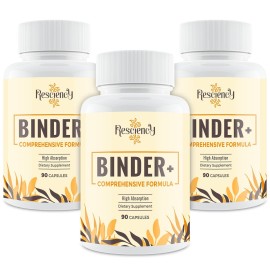 Detox Binder Supplement - Activated Charcoal, Zeolite, Bentonite Clay, Milk Thistle, Proprietary Blends - Liver & Gut, Max Absorption, 270 Vegan Capsules