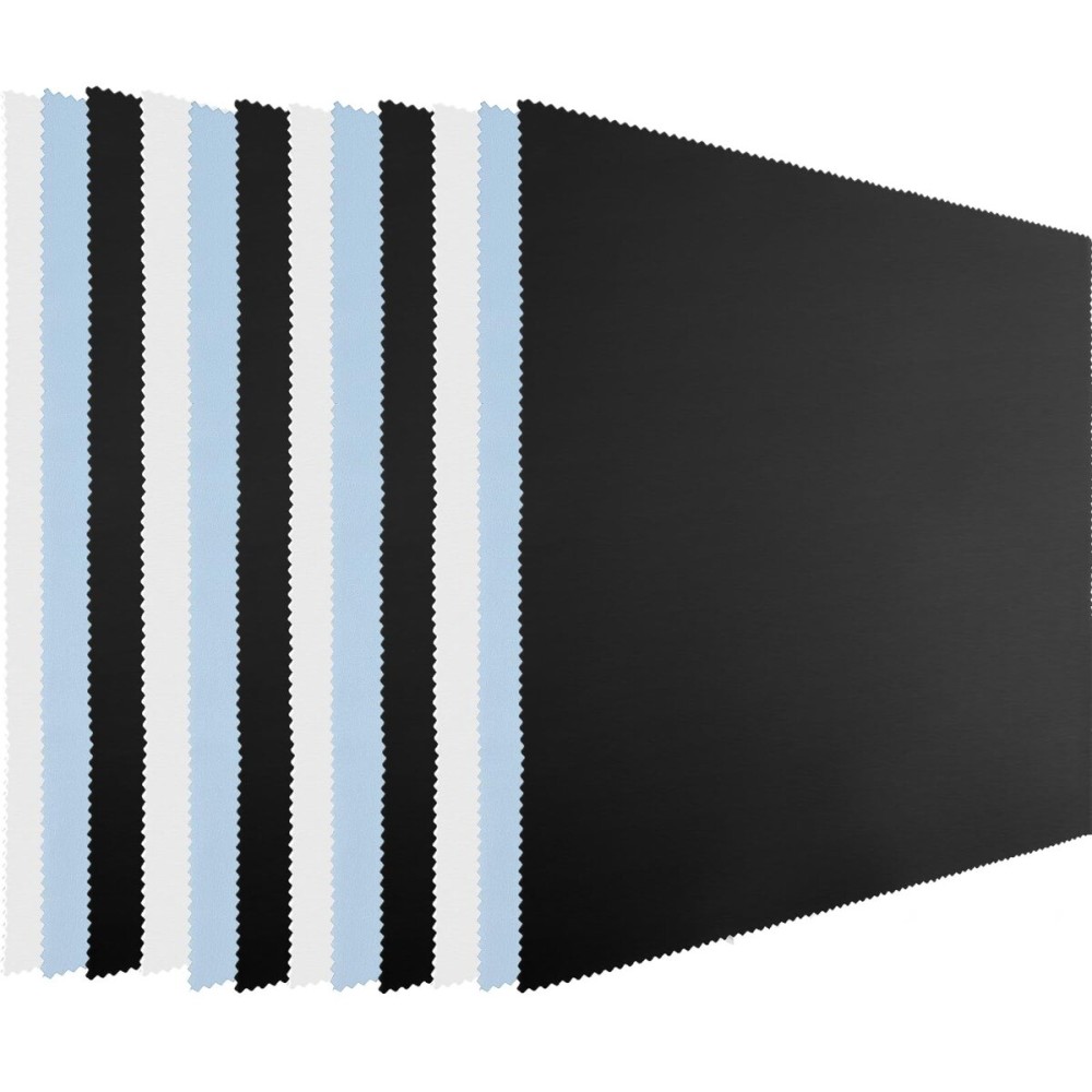 Frienda 12 Pack Large Microfiber Glass Cleaning Cloths 12 x 12 Inch Oversized Sunglasses Cleaning Cloths for Electronics Glasses Screens and Lenses(Blue,Light Gray,Black)