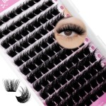 FADLASH Lash Cluster EyelashExtensions 8-16mm Individual Cluster Lashes D Curl DIY Lash Extension Clusters 3D Effect Eyelash Clusters Volume (Y01-3D-Mix8-16)