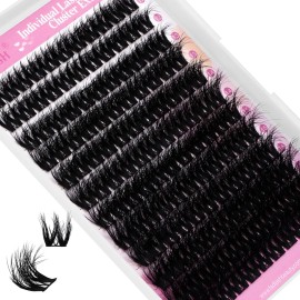 FADLASH Lash Clusters EyelashExtensions 12-18mm Eyelash Clusters Individual Cluster Lashes D Curl DIY Lash Extension Clusters Volume (L01-Mix12-18)