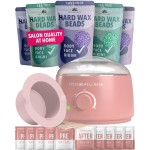 Tress Wellness Waxing Kit for Sensitive Skin - Safe for Face & Skin, Prep & Aftercare Wipes, Easy to Use - At-Home Kit for Face, Bikini, Brazilian & Full Body - Pink, No Display