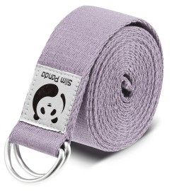 Slim Panda Yoga Strap for Stretching,Cotton Yoga Strap with Adjustable D-Ring Buckle,Non-Elastic Yoga Belt for Pilates,Gym Workouts,Physical Therapy,Improve Flexibility
