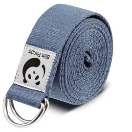Slim Panda Yoga Strap for Stretching,Cotton Yoga Strap with Adjustable D-Ring Buckle,Non-Elastic Yoga Belt for Pilates,Gym Workouts,Physical Therapy,Improve Flexibility