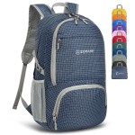 ZOMAKE Lightweight Packable Backpack 30L, Foldable Hiking Backpacks Water Resistant Compact Folding Daypack for Travel(Plaid Royal Blue)