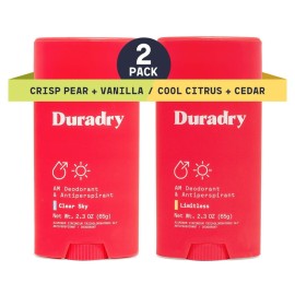 Clinical-Strength Antiperspirant Deodorant for Women and Men - Clean formula with Natural Ingredients, Odor, and Excessive Sweat protection for Armpits - Crisp Pear + Vanilla/Cool Citrus + Cedar