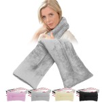 Microwavable Heating Pads for Winter Warmth, Back, Stomach & Head Comfort - Kalore Neck Wrap with Velboa Faux Fur Cover - Even Heat Distribution Hot Compress Bag - Wheat Heat Pad - Unscented - Gray