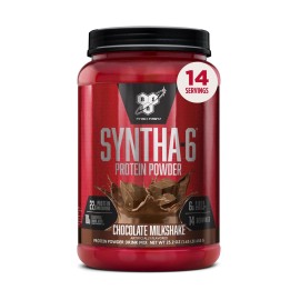 BSN SYNTHA-6 Premium Protein Powder with 6g of Fiber, Whey Protein, Micellar Casein, Milk Protein Isolate Blend, 5g Fat, Chocolate Milkshake, 14 Servings (Packaging May Vary)