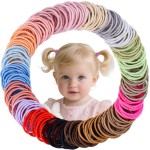 SKYii Baby Hair Ties 200Pcs Small Elastic Hair Ties for Baby Girls Infants Kids Toddlers - 20 Colors Ponytail Holders Hair Accessories for Girls
