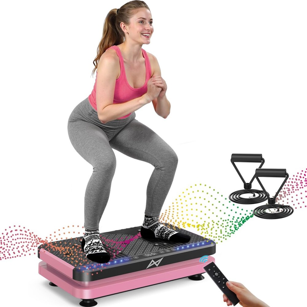 AXV Vibration Plate Fitness Platform Exercise Machine Vibrating Shaking Full Body Shaker Workout Vibrate Stand Shake Board Sport Gym for Weight Loss Fat Burner for Women Men