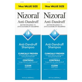 Nizoral Anti-Dandruff Shampoo with 1% Ketoconazole, Fresh Scent, 14 Fl Oz (Pack of 2)