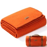 Molithe 100% Wool Blanket, 62 x 86, Warm, Thick, Washable, Military Wool Blanket, Great for Camping, Outdoors, Sporting Events, Survival Kits, OrangeRed