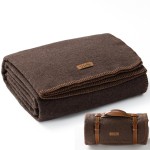 Molithe 100% Wool Blanket, 62 x 86, Warm, Thick, Washable, Military Wool Blanket, Great for Camping, Outdoors, Sporting Events, Survival Kits, Brown