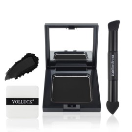 VOLLUCK Root Touch up Powder, Long-lasting Gray Hair Cover up Powder for All Hair Types, Waterproof for Women and Men (Dark-Black, 0.42 0unce)