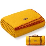 Molithe 100% Wool Blanket, 48 x 62, Warm, Thick, Washable, Military Wool Blanket, Great for Camping, Outdoors, Sporting Events, Survival Kits, Yellow