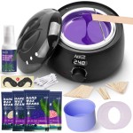 ANRUZ Waxing Kit for Women Men - Digital Wax Kit for Hair Removal with Post-Wax Cream, Silicone Bowl & 55 More Accessories, at Home Use Warmer for Body, Bikini, Eyebrow, Face, Sensitive Skin