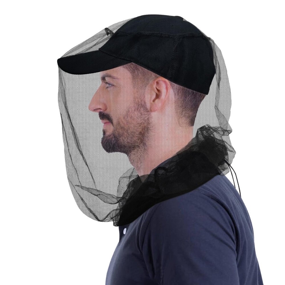 South to East Premium Mosquito Head Net for Insect 2 Pack, Ultra Clear View, Extra Fine Holes, Chemical-Free Fly & Bug Protection for Camping, Hiking, Fishing, Safari, Fit All Hats for Men & Women