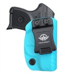 Ruger LCP 380 Holster,IWB Kydex Holster Fit: LCP 380 AutoInside Waistband Carry - Adj. Cant RetentionCover Mag-ButtonNo WearNo Jitter (Carbon Fiber Blue - 1, Right Hand Draw (IWB))