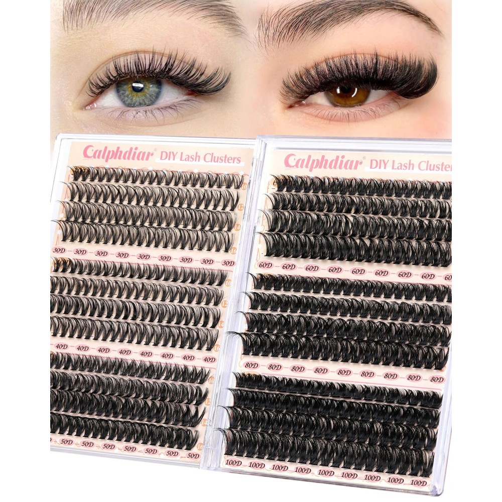 Natural Eyelash Clusters Wispy Lash Clusters with Spikes CC Curly Individual Lashes 40D Cluster Eyelash Extensions 13-19MM Spiky Lashes Clusters Fairy Eyelash Extension 240PCS by calphdiar