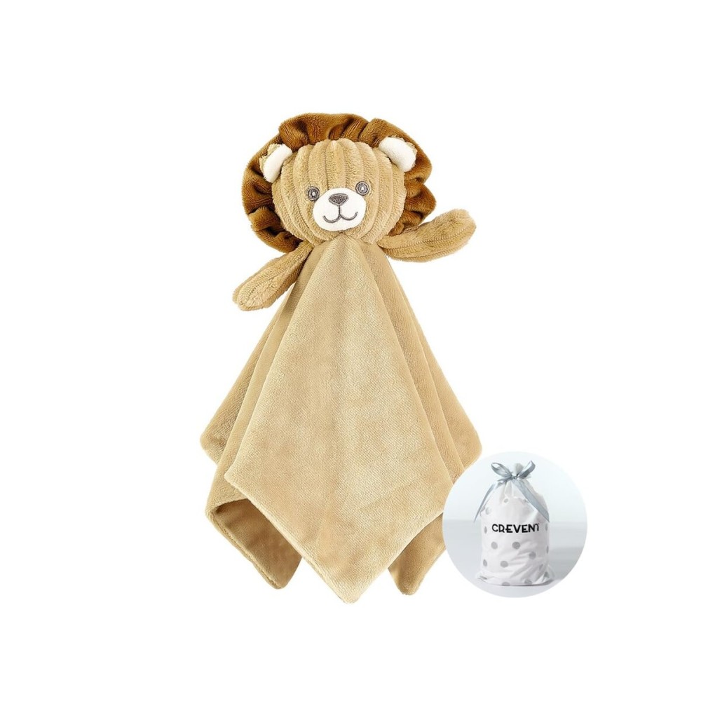 CREVENT Cozy Plush Baby Security Blanket, Loveys for Baby Girls and Boys, Birthday (Lion)