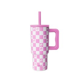 Simple Modern Barbie Kids 24 oz Tumbler with Handle and Silicone Straw Lid | Spill Proof Leak Resistant | Reusable Stainless Steel Bottle | Gift Kids Boys Girls | Trek Collection | Barbie Checkmate