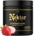 Ambrosia Nektar - Superfood Powder | Daily Organ Support Supplement | Greens Powder Alternative | 13 Superfoods for Energy, Digestion, Skin Health & Immune Support | 30 Servings | Strawberry Lychee