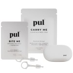 PUL Aligner Care Convenience Kit - Case + 2-in-1 Tool for Invisalign, Retainers, Partial Dentures, Mouth & Night Guards & More - White Case & 2-Pack of White Aligner Seating Chewie & Removal Tool
