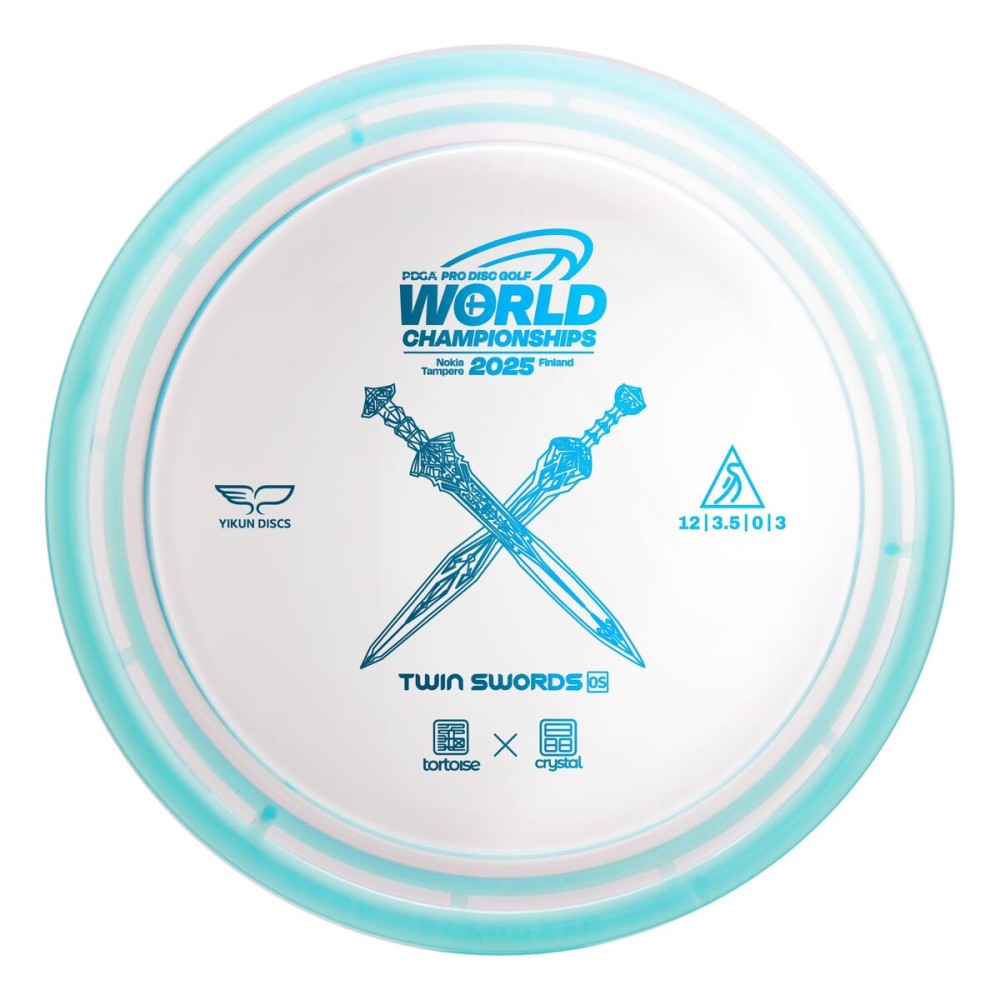 Yikun Twin Swords Understable Distance Driver| Pro Worlds 2025 Limited Edition|Beginner-Friendly Max-Distance Disc|Wind-Resistant & Easy-Glide Control|PDGA Approved 170-176g(Pro Worlds Blue)