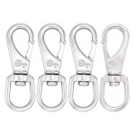 SHONAN 3.5 Inch Marine Grade Diving Clips, 316 Stainless Steel Swivel Snap Hook Flag Pole Clips, 4 Pack Spring Hooks for Dog leashes, Keychains, Bird Feeders