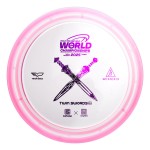 Yikun Twin Swords Understable Distance Driver|Pro Worlds 2025 Limited Edition|Beginner-Friendly Max-Distance Disc| Wind-Resistant & Easy-Glide Control|PDGA Approved 170-176g(Pro Wolds Pink)