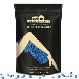 Lifestance 2.5lb Wax Beads Kit, Cream Hard Wax Beans For Hair Removal Eyebrow Face Underarm, Waxing for Brazilian Bikini Coarse Hair Women Men Large Pearl Beads Refill for Wax Pots