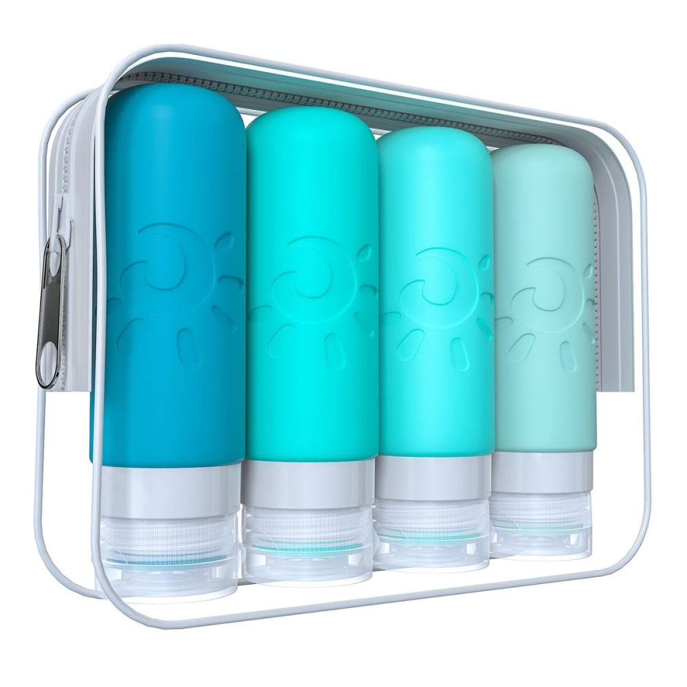 Zafit Travel Bottles for Toiletries, TSA Approved Travel Containers 3oz Leak Proof Travel Tubs Refillable Liquid Travel Accessories for Shampoo Conditioner Lotion Body Wash(Multicolored H)