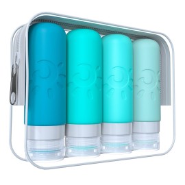 Zafit Travel Bottles for Toiletries, TSA Approved Travel Containers 3oz Leak Proof Travel Tubs Refillable Liquid Travel Accessories for Shampoo Conditioner Lotion Body Wash(Multicolored H)
