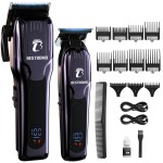 BESTBOMG Professional Hair Clippers for Men, Professional Barber Clippers and Trimmer Set, Mens Cordless Hair Clipper for Barbers Haircut Kit, BS-808C (Blue)
