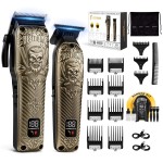 BESTBOMG Professional Hair Clippers for Men, Professional Barber Clippers and Trimmer Set, Mens Cordless Hair Clipper for Barbers Haircut Kit Fade, BS-807E (Bronze)