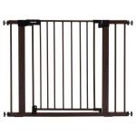 Mom\'s Choice Award Winner-BABELIO 26-40 Metal Baby Gate with Black Wood Pattern, PressGuard C5 Easy Install Pressure Mounted Dog Gate for Stairs and Doorways, with Wall Protectors and Extension Kits