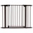 Mom\'s Choice Award Winner-BABELIO 26-40 Metal Baby Gate with Black Wood Pattern, PressGuard C5 Easy Install Pressure Mounted Dog Gate for Stairs and Doorways, with Wall Protectors and Extension Kits