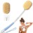 Rafow Ergonomic Back Scrubber for Shower - Anti Slip Long Handle Bath Brush with Stiff and Soft Bristles - Showering Exfoliator Wet or Dry Brushing for Women, Men, Elderly (Curved Handle Blue)