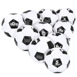 Aoneky Size 5 10-Pack Adult Soccer Ball - Eco-Friendly 2.5mm PVC Leather, Durable Machine-Stitched Design, Ball Pump Included, White/Black