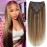 Mihugass 4/27/4 Highlight Yaki Straight Clip in Hair Extensions Real Human Hair Omber Clip ins For Women Yaki Straight Clip on Hair(12inch,4/27/4)