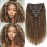 Kinky Curly Clip in Hair Extensions Real Human Hair 4/27/4 Omber Kinky Curly Clip ins For Women 3c 4a Brazilian Virgin Clip on Hair (18inch,4/27/4)