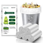 Compostable Mini Trash Bags 2.6 Gallon - Inwaysin Biodegradable Tiny Garbage Bag Unscented Leakage-Proof Strong Thick Trash Can Liners for Kitchen Office (5 Rolls, 200 Count, Clear White)
