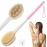 Shower Brush for Massage Dry Brushing: Back Scrubber for Shower with 18.1 in Anti Slip Long Handle - Bath Body Brush for Lymphatic Drainage, Exfoliator Improving Skin Health for Women Men Elderly Pink