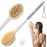 Shower Brush for Massage Dry Brushing: Back Scrubber for Shower with 18.1 in Anti Slip Long Handle - Bath Body Brush for Lymphatic Drainage, Exfoliator Improving Skin Health for Women Men Elderly Grey