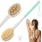 Shower Brush for Massage Dry Brushing: Back Scrubber for Shower with 18.1 in Anti Slip Long Handle - Bath Body Brush for Lymphatic Drainage Exfoliator Improving Skin Health for Women Men Elderly Green
