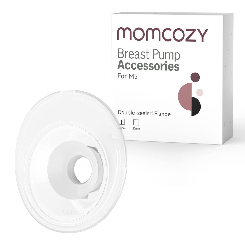 Momcozy Double-Sealed Flange 24mm Compatible with Momcozy M5 Breast Pump. Original M5 Breast Pump Replacement Accessories, 1PC (24mm)