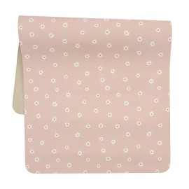Ava + Oliver Vegan Leather Baby Changing Mat (16 X 30 in) - Multipurpose Wipeable and Portable Diaper Changing Pad - Foldable for Travel (Pink Daisies)