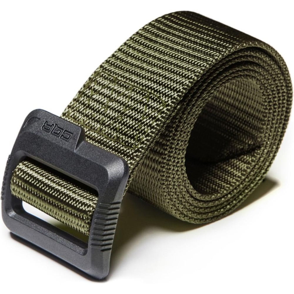 CQR Tactical Belt, Military Style Heavy Duty Belt, Webbing EDC Quick-Release Buckle, Dura Nylon Green, XX-Large