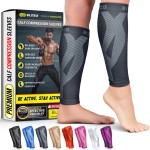 BLITZU Calf Compression Sleeves for Men and Women. Footless Compression Socks Support for Varicose Vein, Nursing, Running. Leg Sleeve Brace for Shin Splints, Pain Relief & Reduces Swelling Gray 3XL