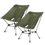 MOON LENCE Camping Chair Plus, Upgraded Comfort & Size, Still Compact and Lightweight, Folding Portable Chair for Backpacking & Hiking, 400Lbs Capacity, Gen 3 Plus (Green 2 Pack (Plus))